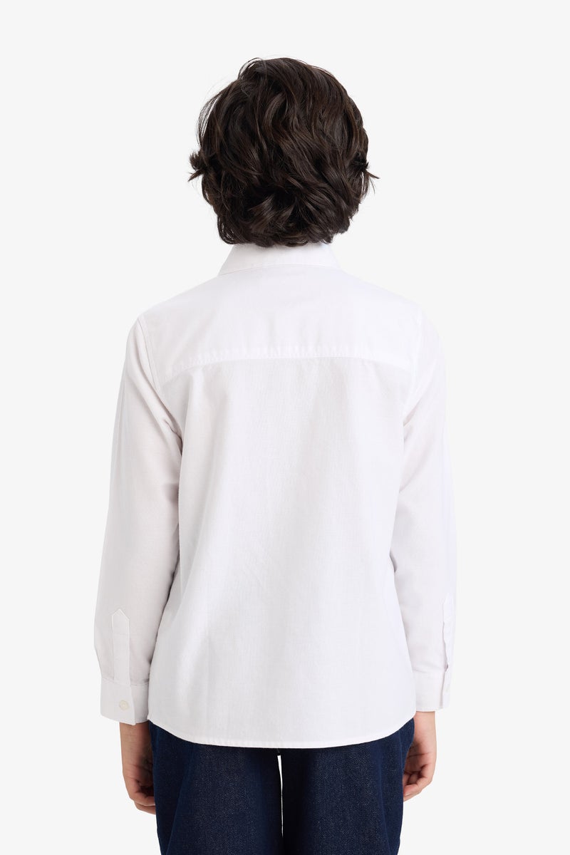 ديفاكتو قميص أكسفورد كم طويل أولادي - Image 5